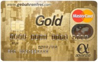 Abbildung Gebührenfreie Mastercard Gold Kreditkarte für digitale Nomaden